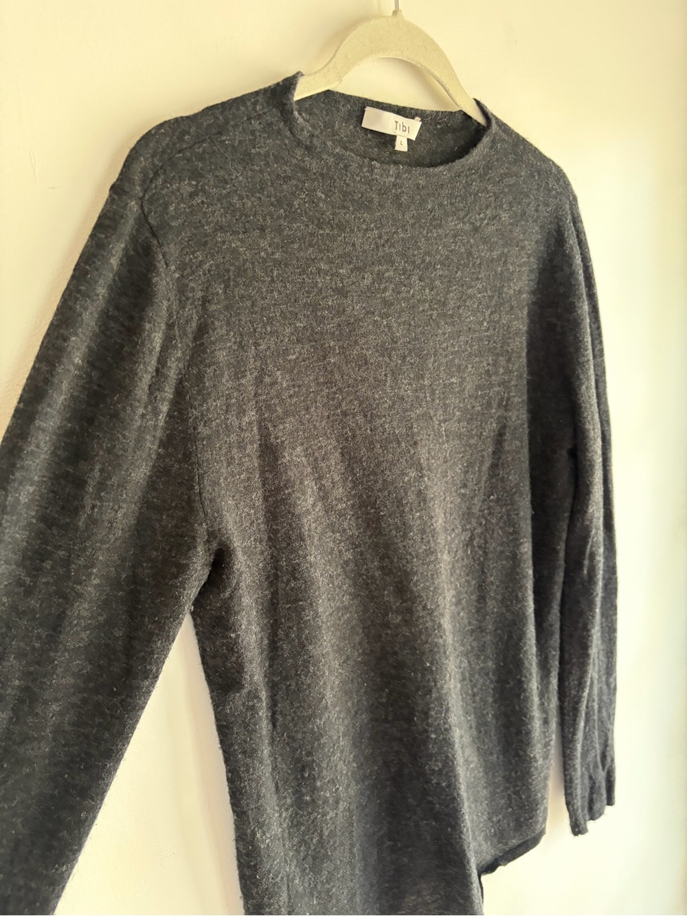 Tibi Charcoal Black Wool Blend Sweater Size L - Picture 2 of 5